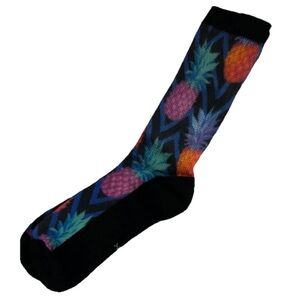 Viasox PINEAPPLE PARTY Unisex XL Crew Socks Diabetic non-binding